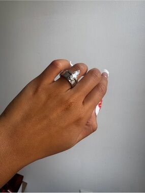 Ours Ring Stacker 925 Sterling Silver Marquise